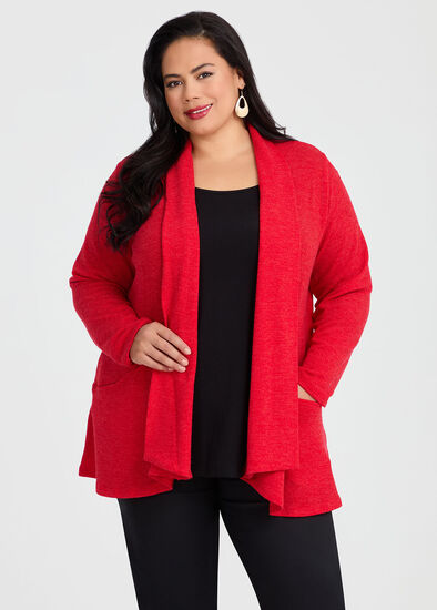 Plus Size Shawl Collar Snug Cardigan