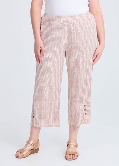 Plus Size Mini Check Natural Crop Pant