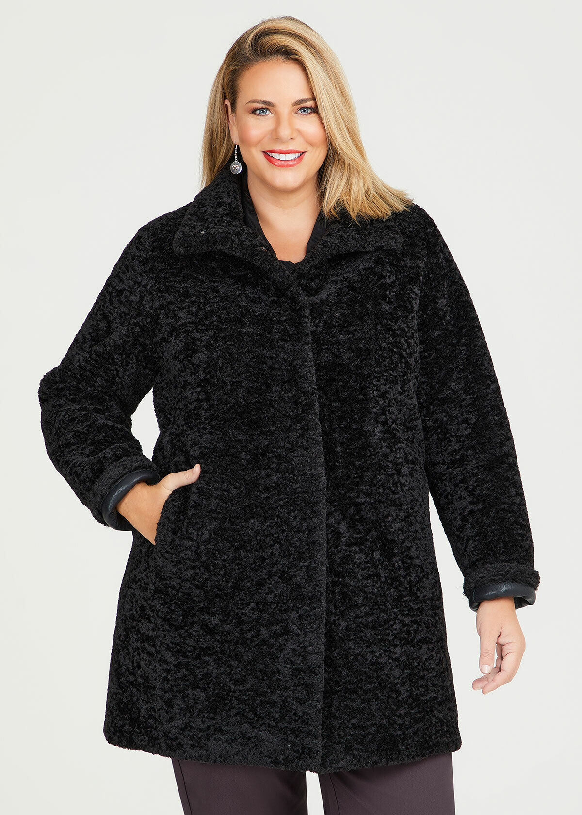 Women's plus size shearling coats outlet