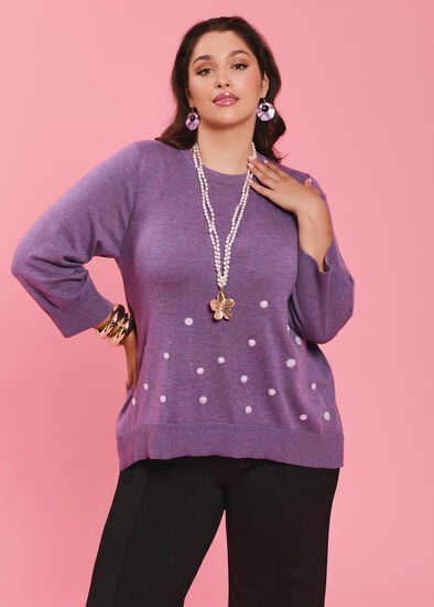 Plus Size Felt Spot Tulip Jumper
