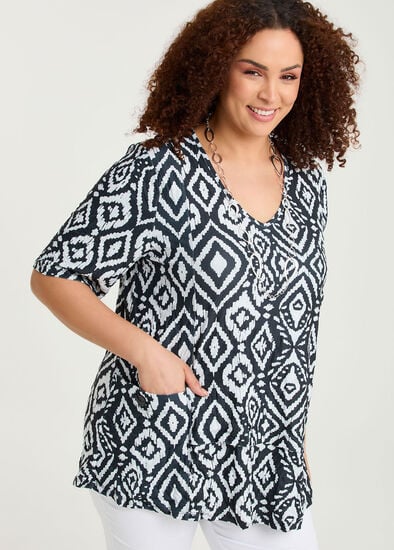 Plus Size Crushed Print Top