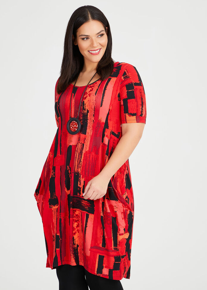 Bamboo Red Hue Dress, , hi-res