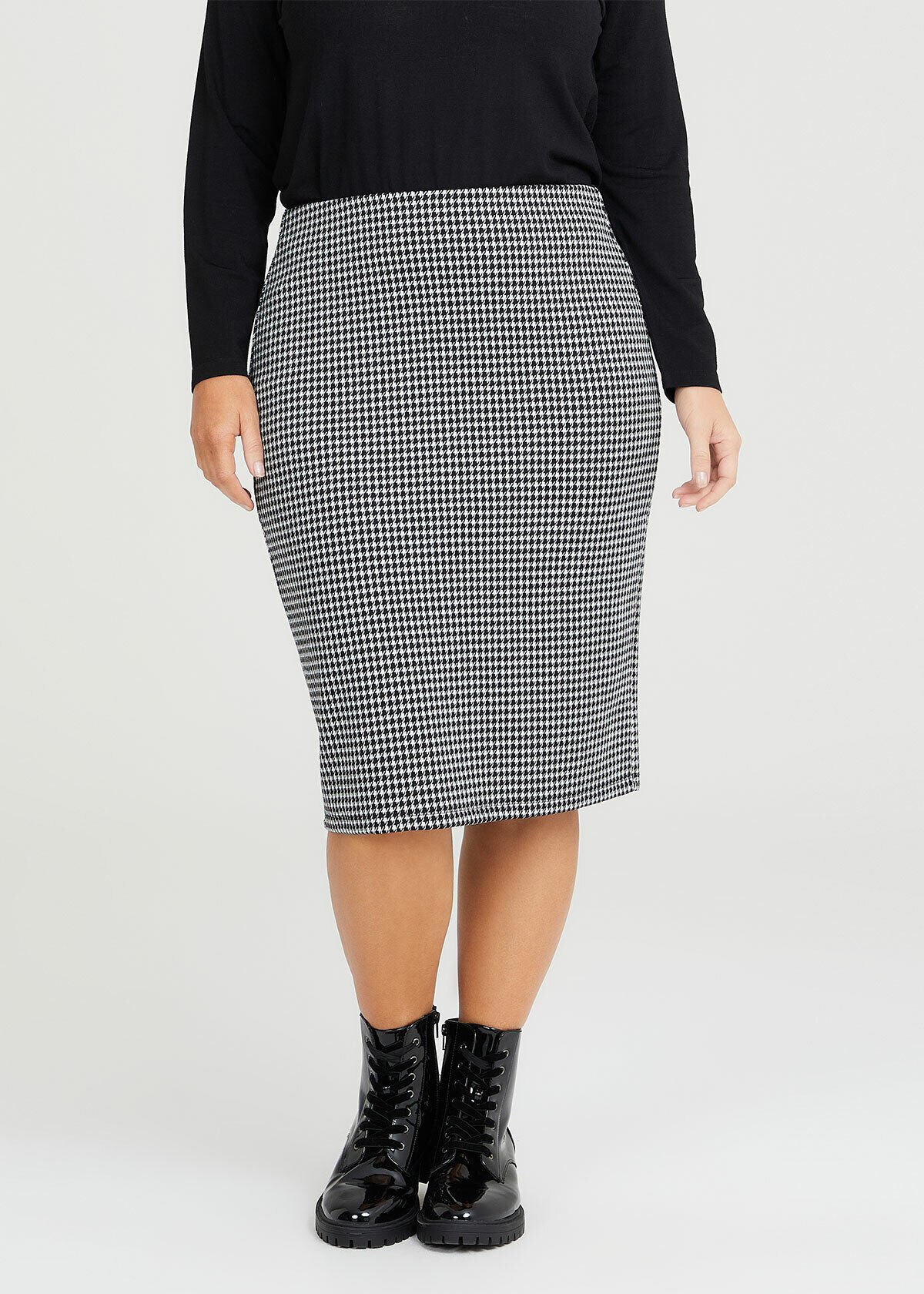 Plus size shop houndstooth pencil skirt