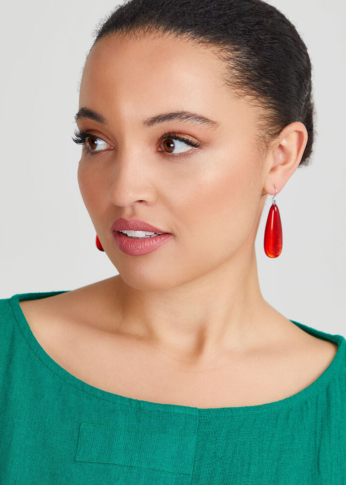 Resin Drop Earrings, , hi-res