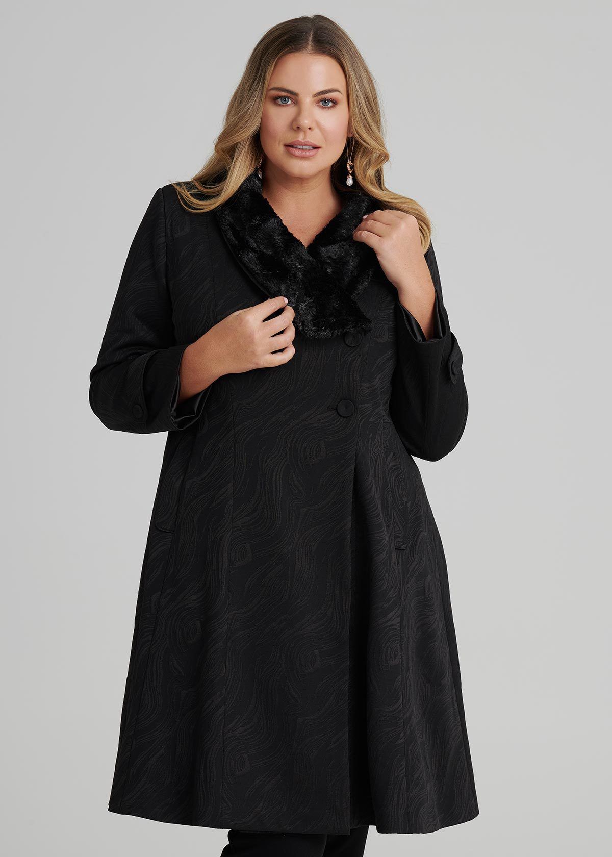 Shop Charlotte Coat in Black in sizes 