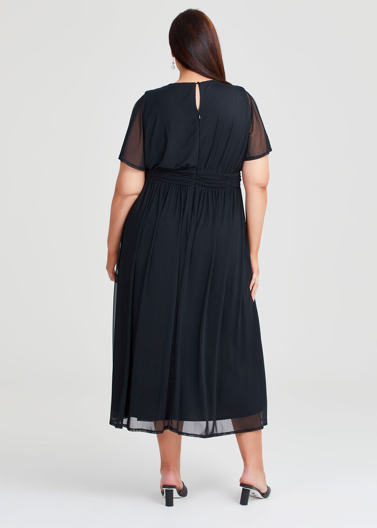 Plus size mesh maxi dress top