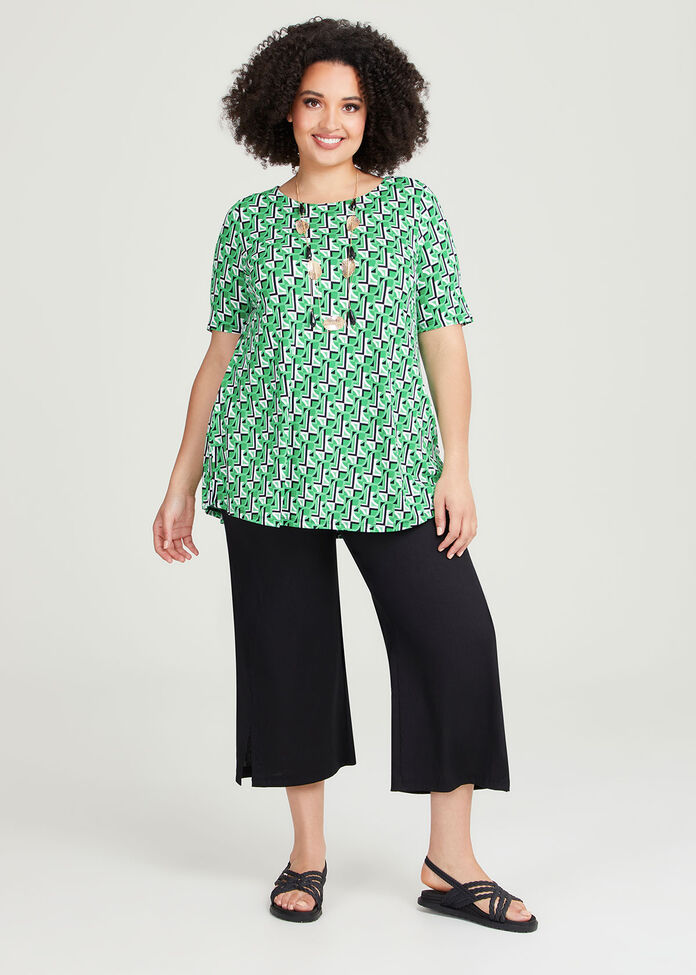Stretch Linen Foundation Crop Pant, , hi-res
