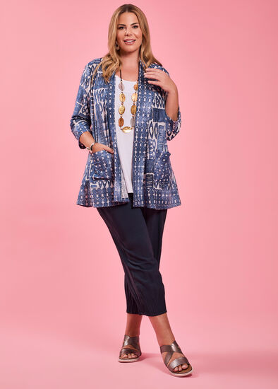 Plus Size Pleat Hem Crop Pant