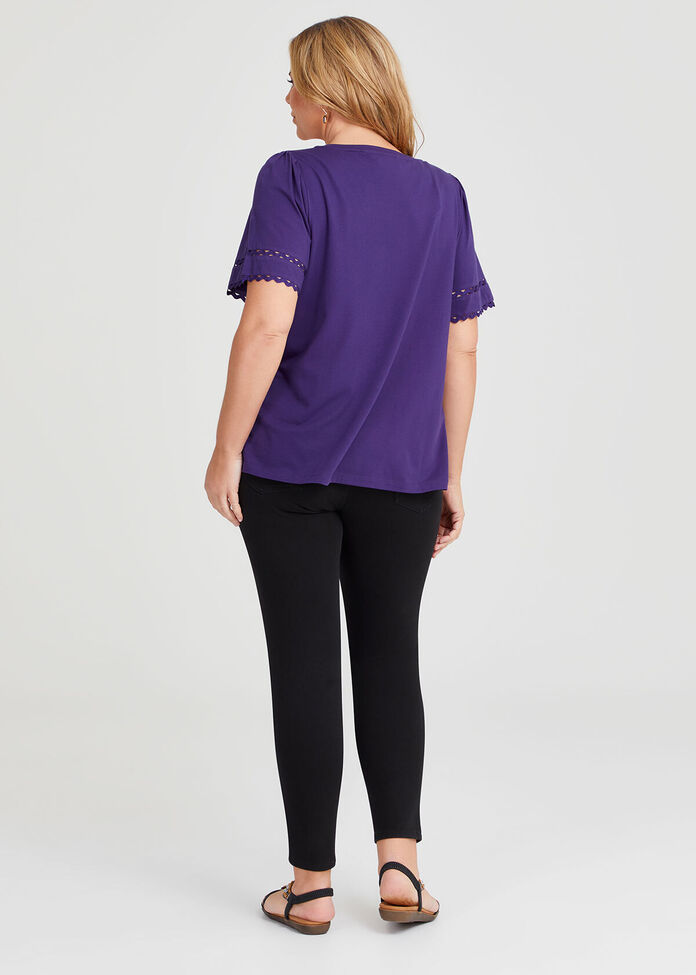 Purple Ric Rac Trim Shop Plus Size Cotton Ric Rac Trim T-shirt, Purple | Taking Shape NZ