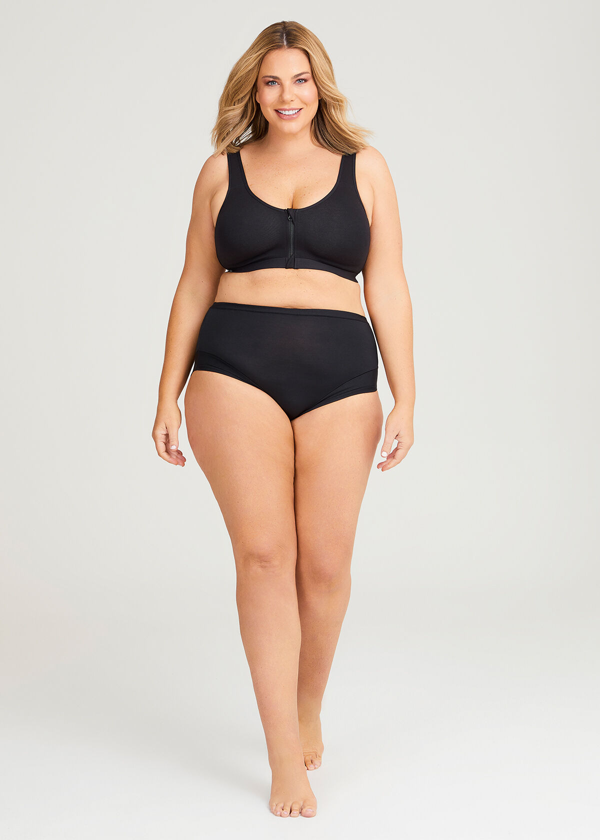 Zip front bra plus size top