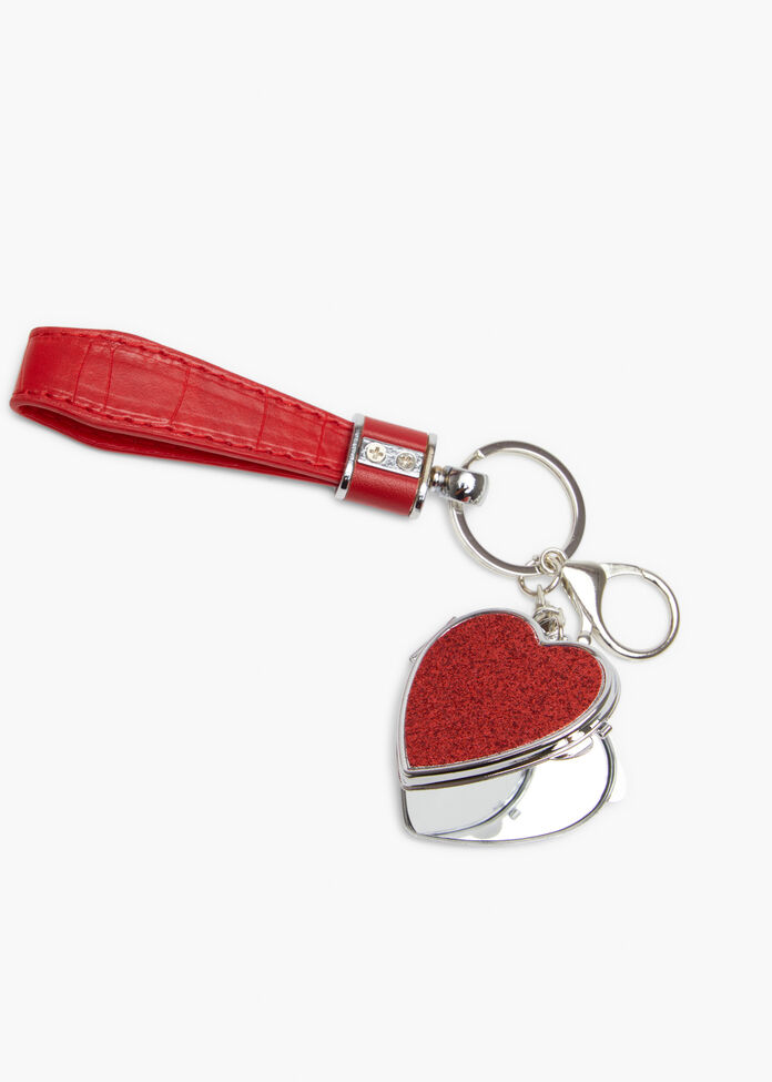 Heart Mirror Bag Charm, , hi-res