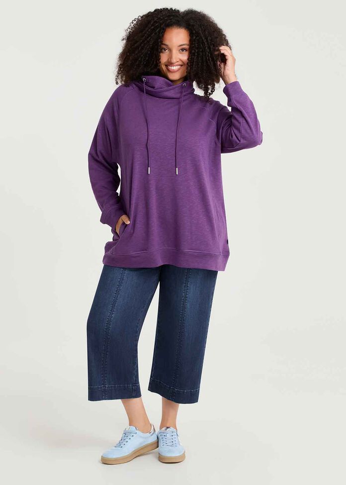 Drawstring Collar Sweat, , hi-res