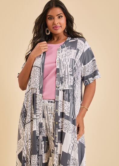 Plus Size Natural Ella Abstract Shirt