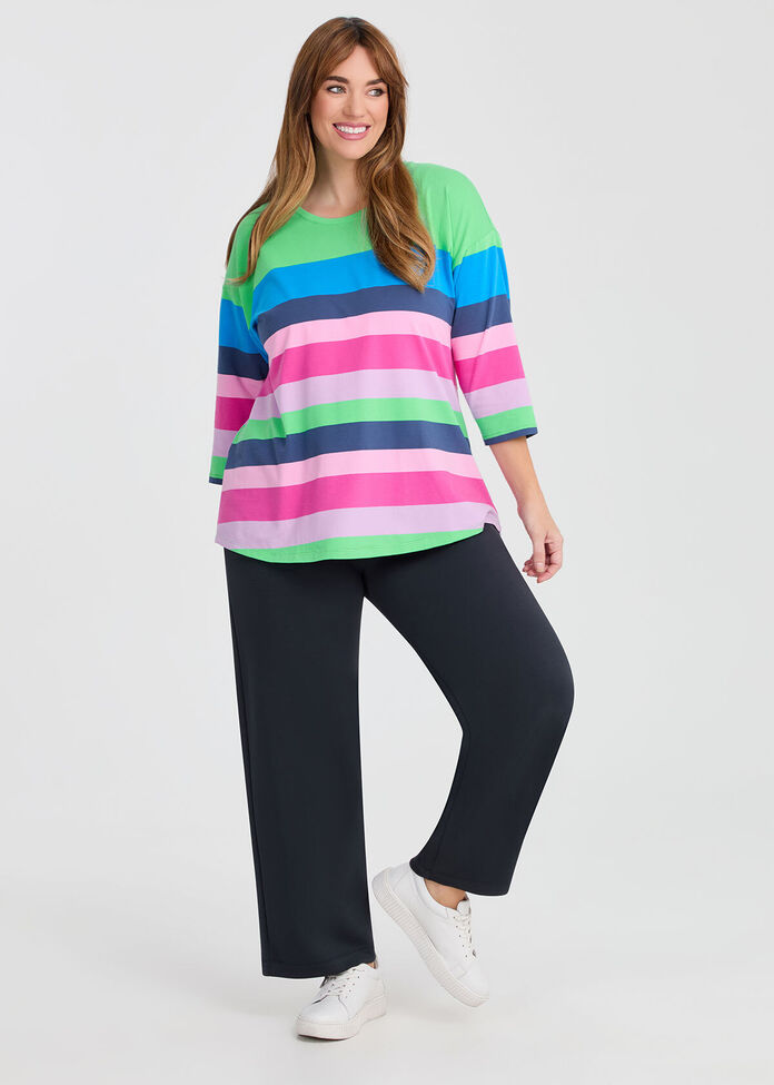 Cotton Refresh Stripe Top, MULTI STRIPE, hi-res