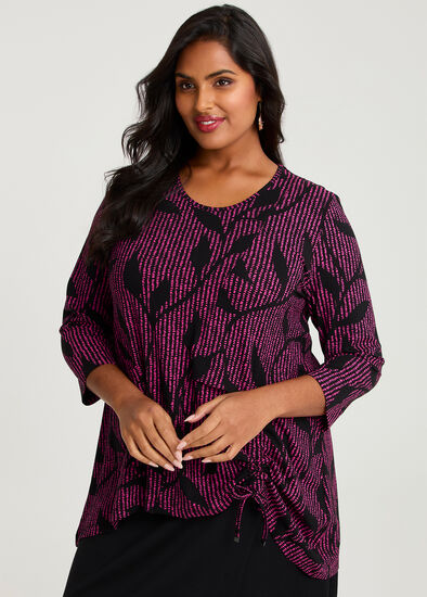 Plus Size Seam Detail Drawstring Top