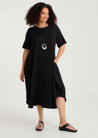 Plus Size Natural Sadie Short Sleeves Spliced Dress