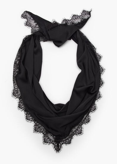 Plus Size Lace Trim Triangle Scarf
