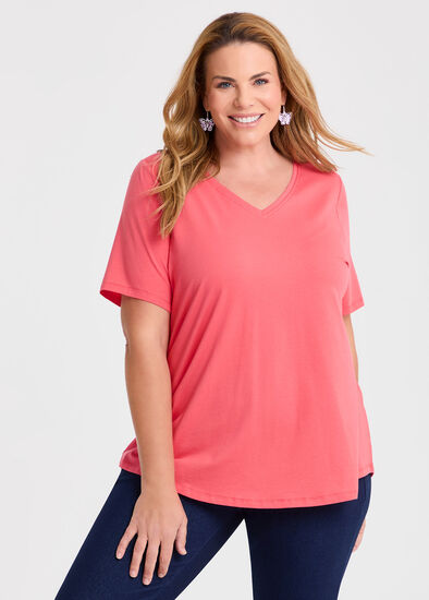 Plus Size Organic Cotton V-neck T-shirt