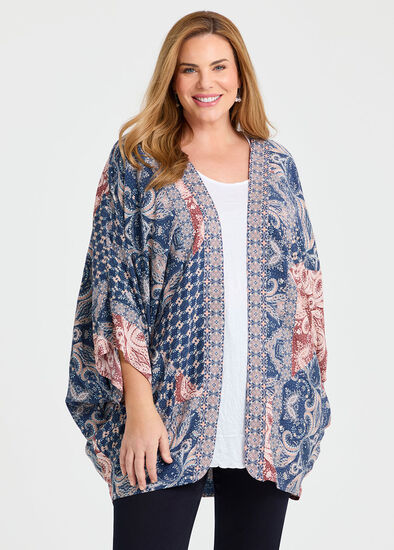 Folk Paisley Print Cape
