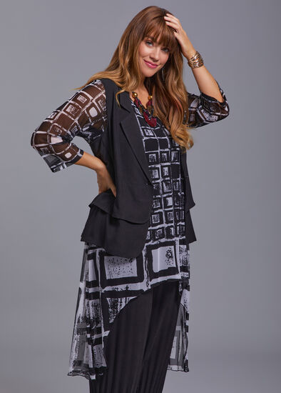Plus Size Drape Back Vest