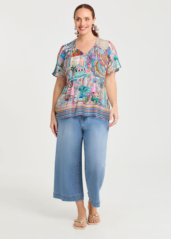 Natural Sunset Holiday Top, , hi-res