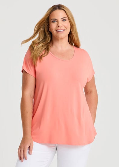 Plus Size Natural Round Neck Everyday T-shirt
