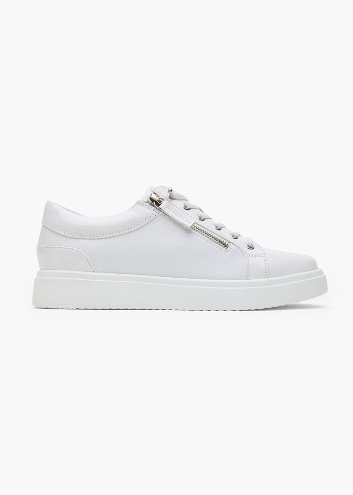 Patent Perf Zip Sneaker, , hi-res