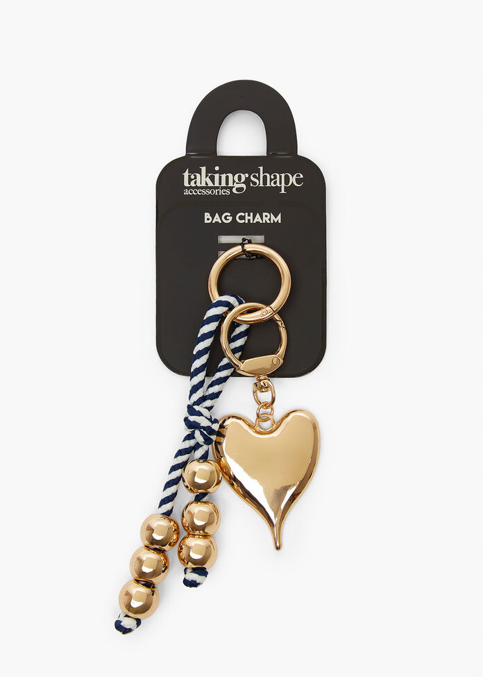 Heart & Rope Bag Charm, , hi-res