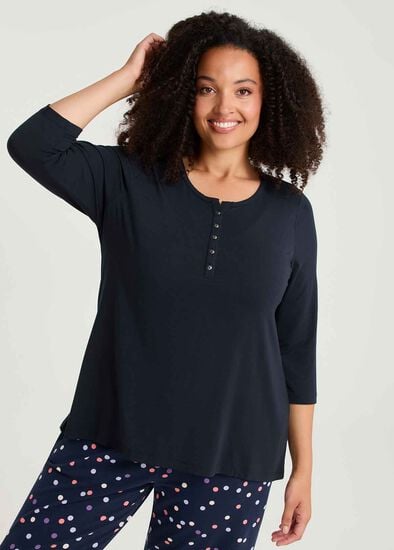 Plus Size Modal Soft Touch Pyjama Top