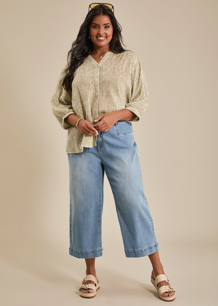Cotton Mix Supersoft Crop Jean, , hi-res