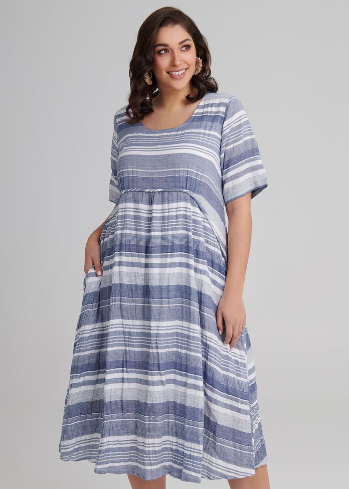 Wedgwood Stripe Dress, , hi-res