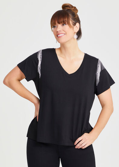 Plus Size Diamonte Embellished Top