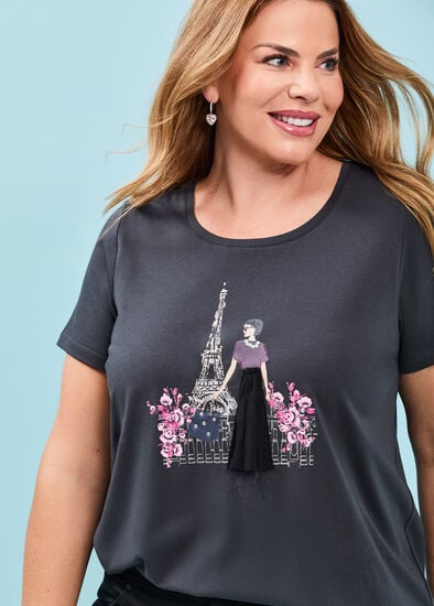 Plus Size Cotton Glamour Paris T-shirt
