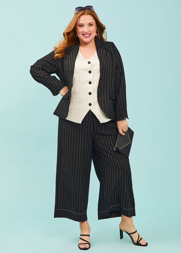 Bronte Pinstripe Vest, OFF WHITE PINSTRIPE, hi-res