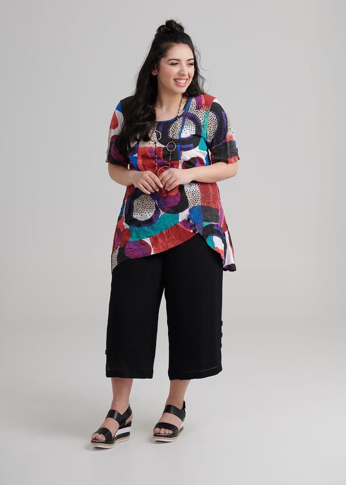 Petite Button Crop Pant, , hi-res