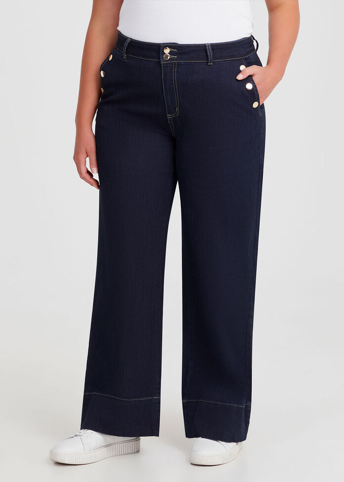 Cotton Sailor Wide Leg Jean, , hi-res