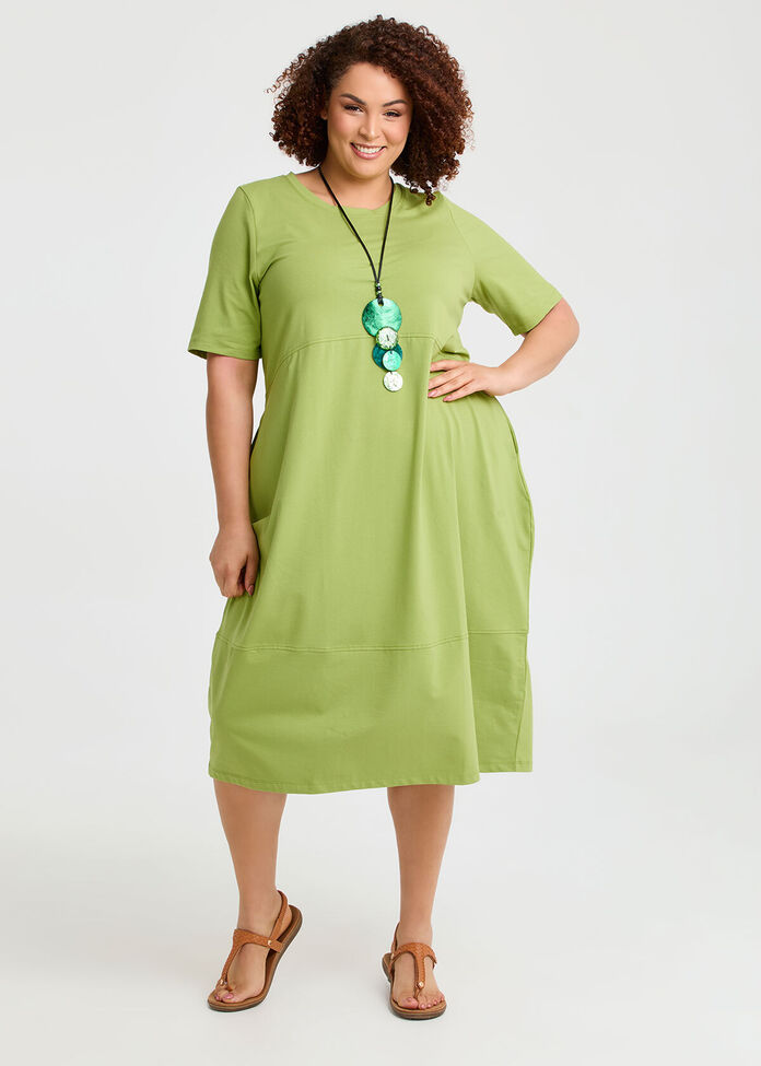 Cotton Talia Short Sleeve Dress, , hi-res