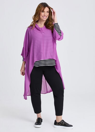 Plus Size Chiffon Ada Long Sleeve Layering Top