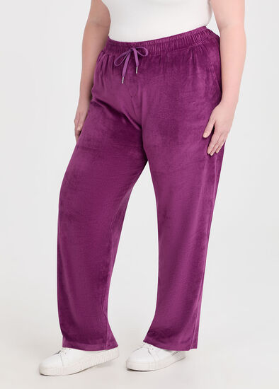Plus Size Velour Straight Leg Pant