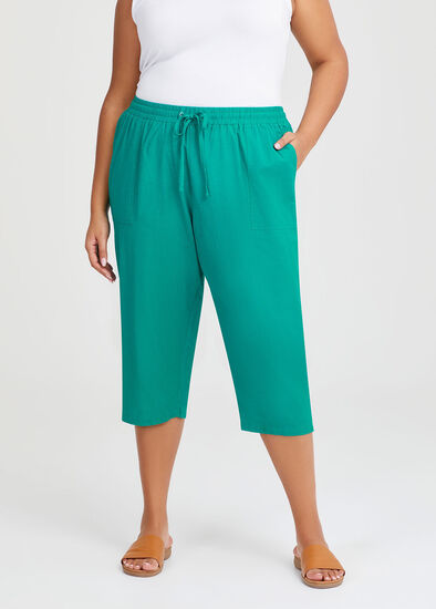 Plus Size Cotton Linen Culotte