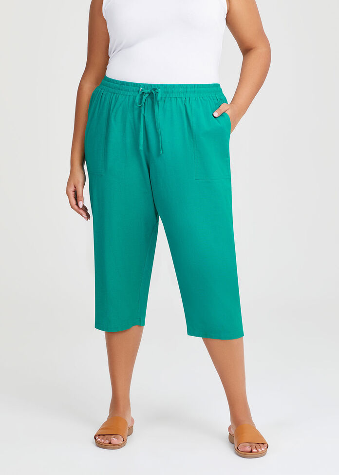 Cotton Linen Culotte, , hi-res