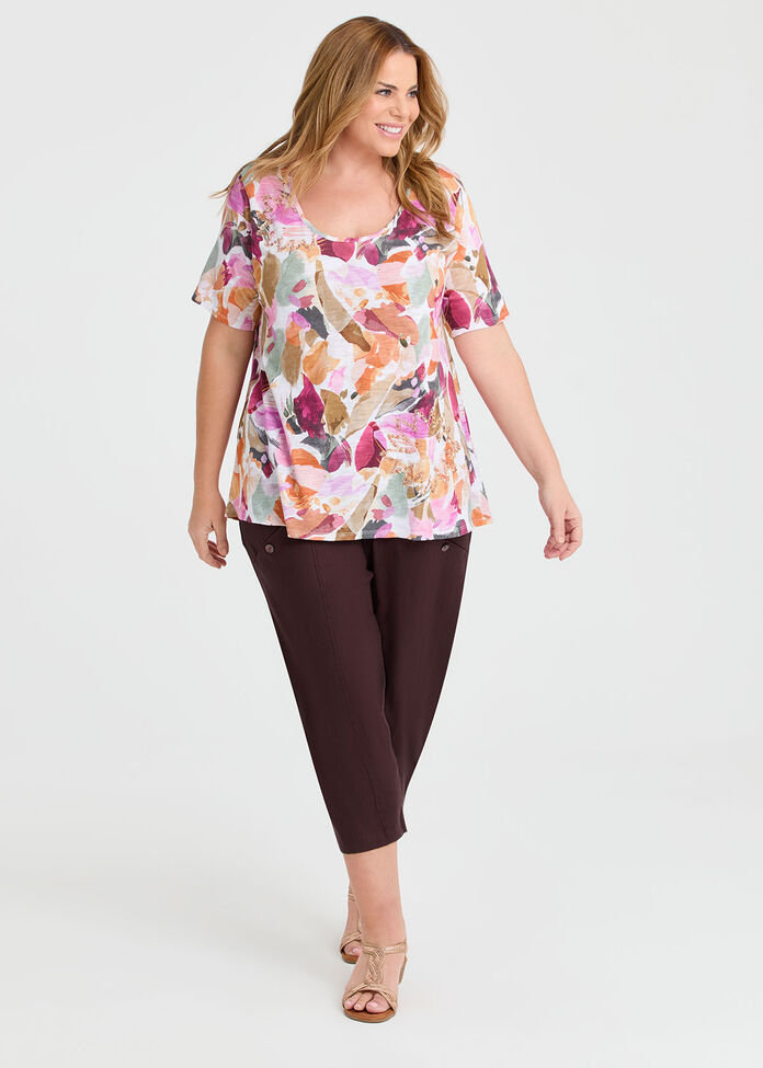Petal Cotton Modal Slub Top, PRINT, hi-res