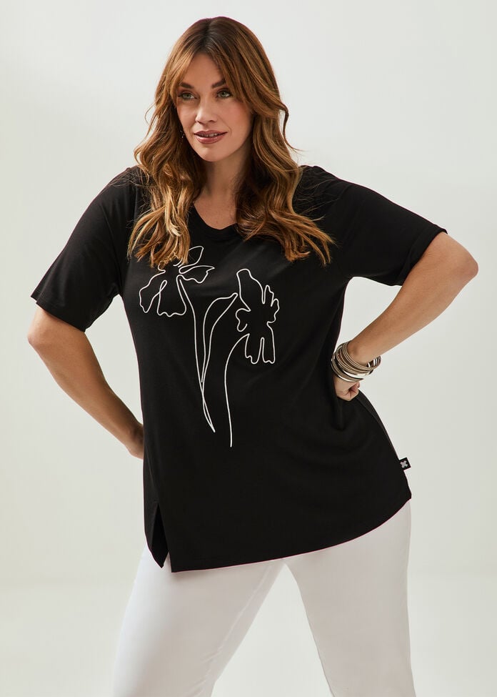 Natural Embroidery Flower Top, , hi-res