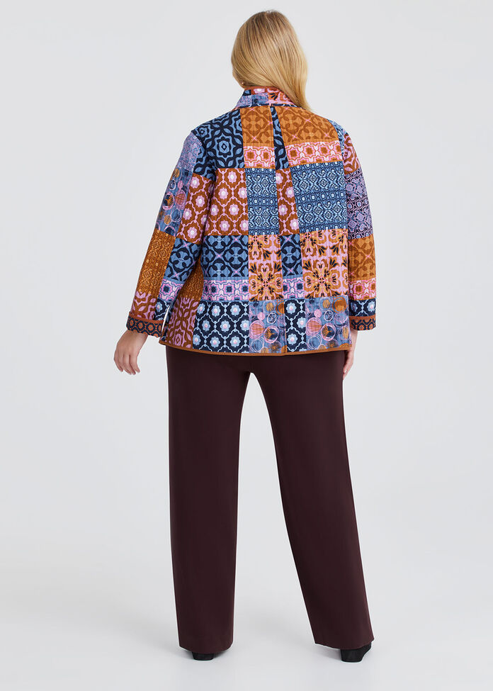 Plus Size Reversible Quilt Jacket Brown & Multi | Taking Shape AU