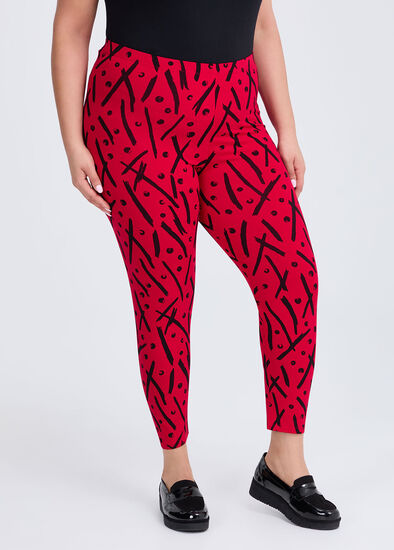 Plus Size Natural Abstract Spot Legging