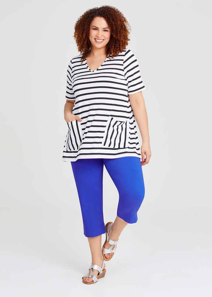 Stripe Short Sleeve Tunic, , hi-res