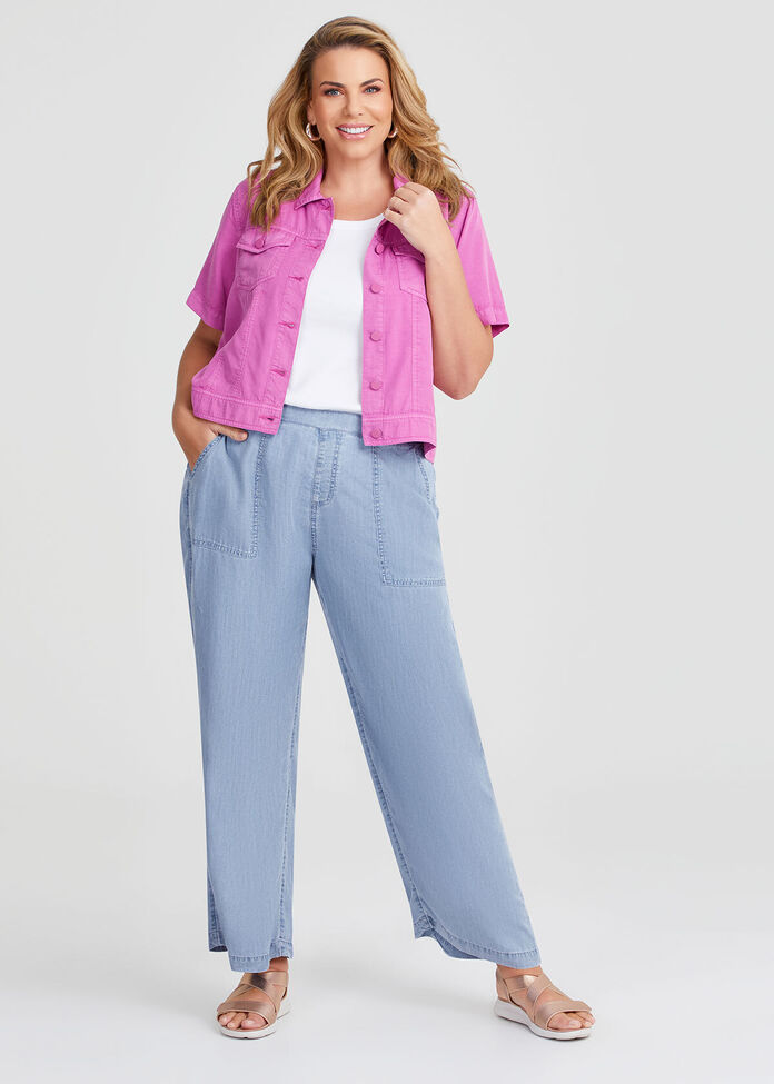 Lyocell Short Sleeve Jacket, , hi-res