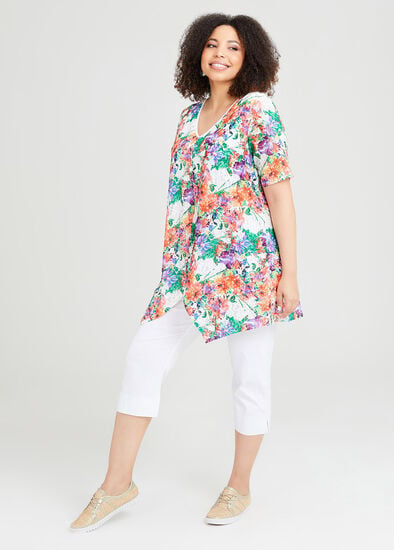 Plus Size Expose Split Hem Crop Pant