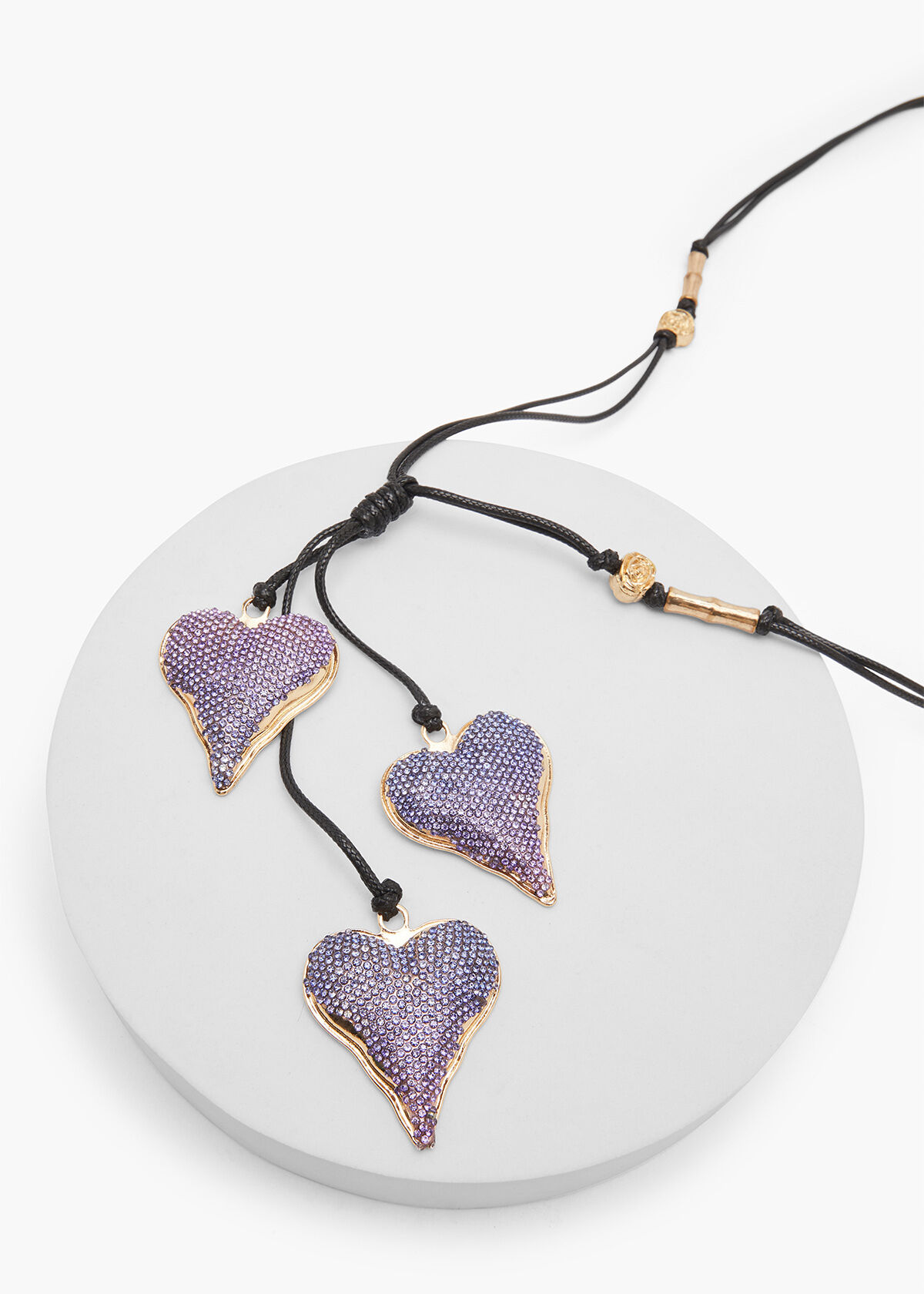 3 heart necklace shop gold
