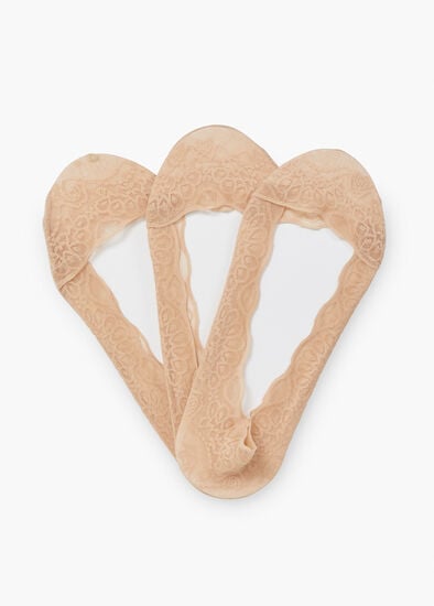 3 Pack Nude Lace Socks